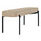Sitzbank meet® by Paperflow GAIA, oval L, Stoffbezug elfenbeinfarben, 4-Fußgestell mattschwarz, B 1180 x T 420 x H 455 mm
