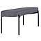 Sitzbank meet® by Paperflow GAIA, oval L, Stoffbezug mausgrau, 4-Fußgestell mattschwarz, B 1180 x T 420 x H 455 mm