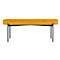Sitzbank meet® by Paperflow GAIA, oval L, Stoffbezug safran, 4-Fußgestell mattschwarz, B 1180 x T 420 x H 455 mm