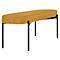 Sitzbank meet® by Paperflow GAIA, oval L, Stoffbezug safran, 4-Fußgestell mattschwarz, B 1180 x T 420 x H 455 mm