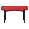 Sitzbank meet® by Paperflow GAIA, oval M, desinfektionsmittelbeständiger Kunstlederbezug rot, 4-Fußgestell mattschwarz, B 790 x T 420 x H 455 mm