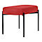 Sitzbank meet® by Paperflow GAIA, oval M, desinfektionsmittelbeständiger Kunstlederbezug rot, 4-Fußgestell mattschwarz, B 790 x T 420 x H 455 mm