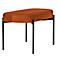 Sitzbank meet® by Paperflow GAIA, oval M, Samtbezug rostfarben, 4-Fußgestell mattschwarz, B 790 x T 420 x H 455 mm