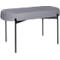 Sitzbank meet® by Paperflow GAIA, oval M, Stoffbezug mausgrau, 4-Fußgestell mattschwarz, B 790 x T 420 x H 455 mm