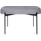 Sitzbank meet® by Paperflow GAIA, oval M, Stoffbezug mausgrau, 4-Fußgestell mattschwarz, B 790 x T 420 x H 455 mm