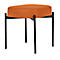Sitzbank meet® by Paperflow GAIA, oval S, desinfektionsmittelbeständiger Kunstlederbezug orange, 4-Fußgestell mattschwarz, B 490 x T 380 x H 455 mm