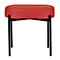 Sitzbank meet® by Paperflow GAIA, oval S, desinfektionsmittelbeständiger Kunstlederbezug rot, 4-Fußgestell mattschwarz, B 490 x T 380 x H 455 mm