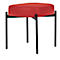 Sitzbank meet® by Paperflow GAIA, oval S, desinfektionsmittelbeständiger Kunstlederbezug rot, 4-Fußgestell mattschwarz, B 490 x T 380 x H 455 mm