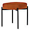 Sitzbank meet® by Paperflow GAIA, oval S, Samtbezug rostfarben, 4-Fußgestell mattschwarz, B 490 x T 380 x H 455 mm