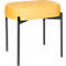 Sitzbank meet® by Paperflow GAIA, oval S, Stoffbezug safran, 4-Fußgestell mattschwarz, B 490 x T 380 x H 455 mm