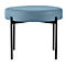 Sitzbank meet® by Paperflow GAIA, rund, desinfektionsmittelbeständiger Kunstlederbezug blau, 4-Fußgestell mattschwarz, B 575 x T 575 x H 455 mm