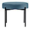 Sitzbank meet® by Paperflow GAIA, rund, Samtbezug blau, 4-Fussgestell mattschwarz, B 575 x T 575 x H 455 mm