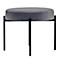 Sitzbank meet® by Paperflow GAIA, rund, Samtbezug grau, 4-Fussgestell mattschwarz, B 575 x T 575 x H 455 mm