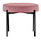 Sitzbank meet® by Paperflow GAIA, rund, Samtbezug rosé, 4-Fussgestell mattschwarz, B 575 x T 575 x H 455 mm