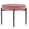Sitzbank meet® by Paperflow GAIA, rund, Samtbezug rosé, 4-Fussgestell mattschwarz, B 575 x T 575 x H 455 mm