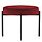 Sitzbank meet® by Paperflow GAIA, rund, Samtbezug rot, 4-Fussgestell mattschwarz, B 575 x T 575 x H 455 mm