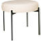 Sitzbank meet® by Paperflow GAIA, rund, Stoffbezug elfenbeinfarben, 4-Fußgestell mattschwarz, B 575 x T 575 x H 455 mm