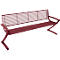Sitzbank Zürich, 4 Sitzplätze, Stahl, 4 Plätze, in RAL Farben pulverbeschichtet, weinrot