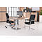 Sledestoel, B 470 x D 470 x H 427 mm, incl. armleuningen, stapelbaar tot 3 stuks, gestoffeerd &amp; met stoffen bekleding, zwart