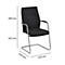 Sledestoel, B 470 x D 470 x H 427 mm, incl. armleuningen, stapelbaar tot 3 stuks, gestoffeerd &amp; met stoffen bekleding, zwart