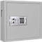 Sleutelkast SLE 80, voor wandmontage, 80 haken, met insteekopening, deurscharnier rechts, elektronisch slot met batterijen, incl. verankeringsmateriaal, B 460 x D 130 x H 430 mm, plaatstaal, lichtgrijs RAL 7035