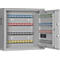 Sleutelkast SLE 80, voor wandmontage, 80 haken, met insteekopening, deurscharnier rechts, elektronisch slot met batterijen, incl. verankeringsmateriaal, B 460 x D 130 x H 430 mm, plaatstaal, lichtgrijs RAL 7035
