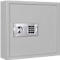 Sleutelkast SLE 80, voor wandmontage, 80 haken, zonder gleuf, deurscharnier rechts, elektronisch slot met batterijen, incl. verankeringsmateriaal, B 460 x D 130 x H 430 mm, plaatstaal, lichtgrijs RAL 7035