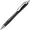 Black ballpoint pen with silver accents and the inscription "Schneider Slider Rave XB".