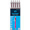 Packaging of five pink Schneider ballpoint pens. The text reads: Schneider Slider Rave.