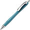 Blue ballpoint pen with silver accents, inclined on a white background. Inscription: "Schneider Slider Rave XB".