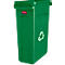 Slim Jim® Abfallbehälter, 87 Liter, grün, m. Recycling-Symbol