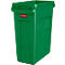 A green Slim Jim trash can. The product is rectangular, with a handle on top and the words "Slim Jim" on the side.