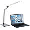 Slim led-bureaulamp, met 4-staps dimmer, verstelbare lampkop/-arm, space silver