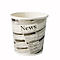 Snackbecher Papstar Newsprint, rund, Volumen 470 ml, stapelbar, mikrowellengeeignet, Ø 99 x H 99 mm, FSC®-Pappe, grau-schwarz, 50 Stück