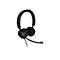 Schwarzes Headset mit Mikrofon. Auf dem Kopfband steht snom.