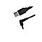Schwarzes USB-Kabel mit Stecker für Laptopanschluss. Winkelstecker.