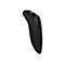 Schwarzer Barcode-Scanner. Oben grüne LED, darunter Scan-LED und Bluetooth-Symbol. Kleines rundes Bedienfeld und eine einzelne Taste.