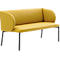 Sofa Leyform LIV, 2-zits, rechthoekig, B 1270 x D 620 x H 740 mm, met armleuningen &amp; glijders, stoffen bekleding, geel