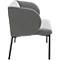 Sofa Leyform LIV, 2-zits, rechthoekig, B 1270 x D 620 x H 740 mm, met armleuningen &amp; glijders, stoffen bekleding, grijs