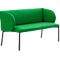 Sofa Leyform LIV, 2-zits, rechthoekig, B 1270 x D 620 x H 740 mm, met armleuningen &amp; glijders, stoffen bekleding, groen