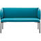 Sofa Leyform LIV, 2-zits, rechthoekig, B 1270 x D 620 x H 740 mm, met armleuningen &amp; glijders, stoffen bekleding, petrol