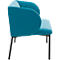 Sofa Leyform LIV, 2-zits, rechthoekig, B 1270 x D 620 x H 740 mm, met armleuningen &amp; glijders, stoffen bekleding, petrol