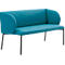 Sofa Leyform LIV, 2-zits, rechthoekig, B 1270 x D 620 x H 740 mm, met armleuningen &amp; glijders, stoffen bekleding, petrol