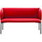 Sofa Leyform LIV, 2-zits, rechthoekig, B 1270 x D 620 x H 740 mm, met armleuningen &amp; glijders, stoffen bekleding, rood
