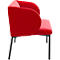 Sofa Leyform LIV, 2-zits, rechthoekig, B 1270 x D 620 x H 740 mm, met armleuningen &amp; glijders, stoffen bekleding, rood