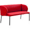 Sofa Leyform LIV, 2-zits, rechthoekig, B 1270 x D 620 x H 740 mm, met armleuningen &amp; glijders, stoffen bekleding, rood