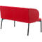 Sofa Leyform LIV, 2-zits, rechthoekig, B 1270 x D 620 x H 740 mm, met armleuningen &amp; glijders, stoffen bekleding, rood