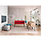 Sofa Leyform LIV, 2-zits, rechthoekig, B 1270 x D 620 x H 740 mm, met armleuningen &amp; glijders, stoffen bekleding, rood