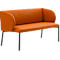 Sofa Leyform LIV, 2-zits, rechthoekig, B 1270 x D 620 x H 740 mm, met armleuningen &amp; glijders, stoffen bekleding, terracotta