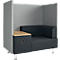 Soft Seating System BE SOFT, 1 zitting, met tafel, w. akoestisch paneel, incl. stekkersysteem, zwart-grijs